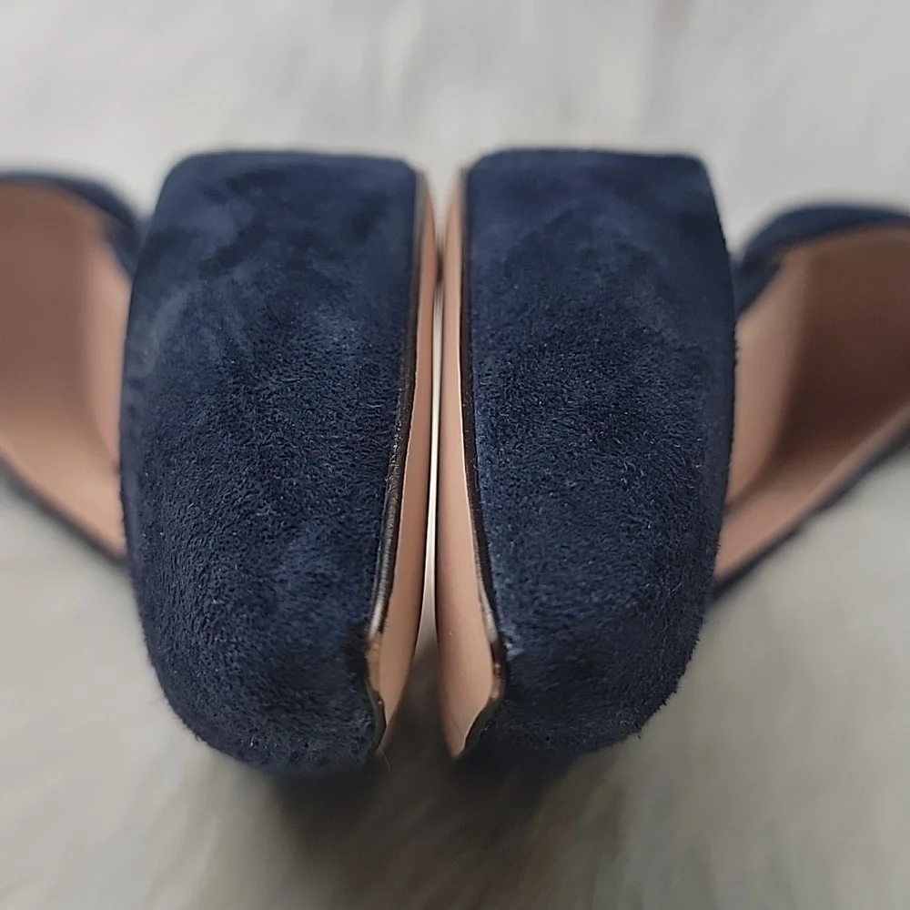 J.CREW Navy Blue Suede d'Orsay Office Party Professional‎ Pointed Toe Heels 8.5
